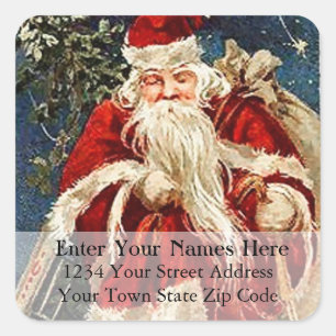 Vintage Santa Claus Christmas Return Address Label