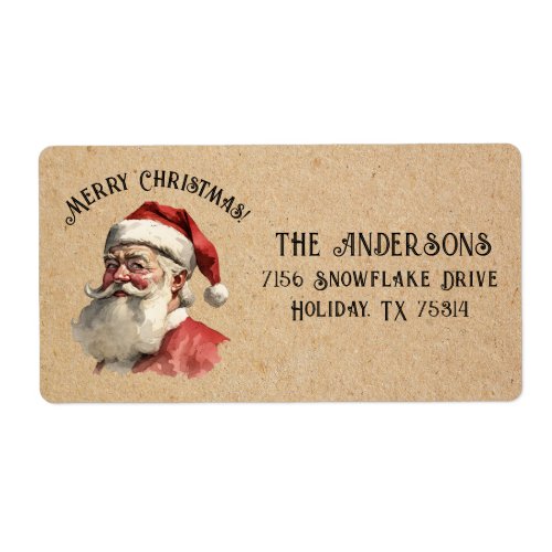 Vintage Santa Claus Christmas Return Address Label