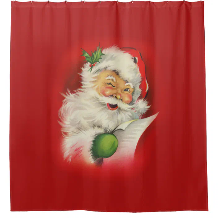 Vintage Santa Shower Curtain Vintage Santa Shower Curtain