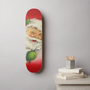 Vintage Santa Claus Christmas Skateboard