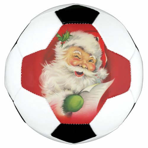 Vintage Santa Claus Christmas Soccer Ball