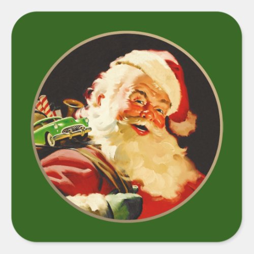 Vintage Santa Claus Christmas   Square Sticker