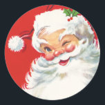 Vintage Santa Claus Christmas sticker<br><div class="desc">Perfect vintage sticker for your Christmas cards. Seal your envelopes with a bit of Holiday Cheer with these delightful antique Christmas seals.</div>