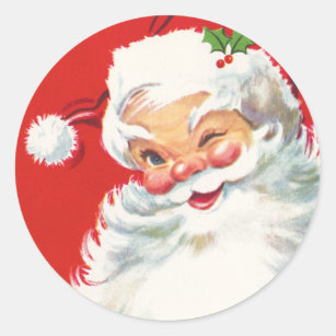 Whispering to Santa Vintage Christmas Stickers