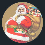 Vintage Santa Claus Christmas sticker<br><div class="desc">Perfect vintage sticker for your Christmas cards. Seal your envelopes with a bit of Holiday Cheer with these delightful antique Christmas seals.</div>