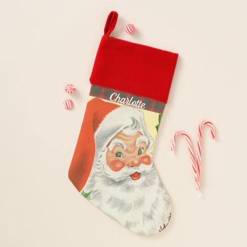 Vintage Santa Claus  Christmas Stocking
