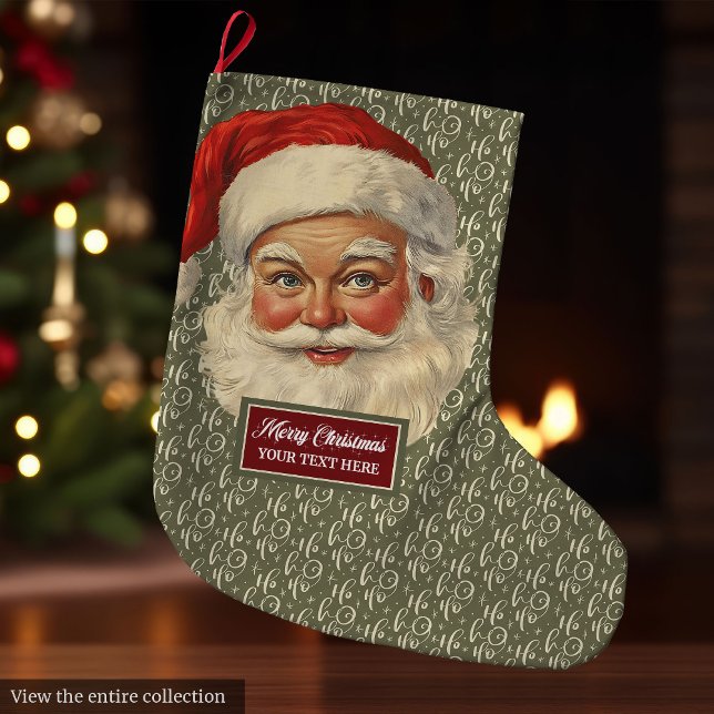 Vintage Santa Claus Christmas Stocking Personalize (Vintage Santa Claus Christmas Stocking Personalized Name)