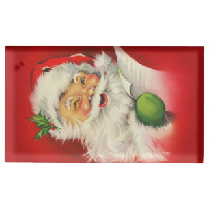 Vintage Santa Claus Christmas Table Card Holder