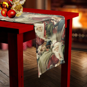 Vintage Santa Claus Christmas Table Runner