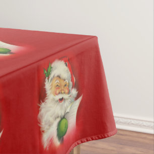 Vintage Santa Claus Christmas Tablecloth