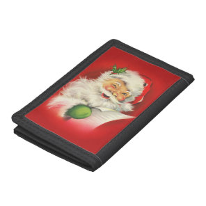 Vintage Santa Claus Christmas Tri-fold Wallet