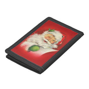Vintage Santa Claus Christmas Trifold Wallet