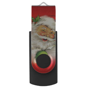 Vintage Santa Claus Christmas USB Flash Drive