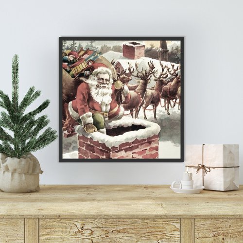 Vintage Santa Claus Christmas Wall Art Decor