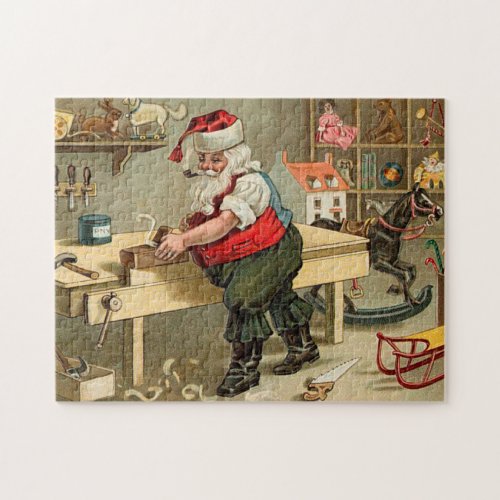 Vintage Santa Claus Christmas Workshop Jigsaw Puzzle