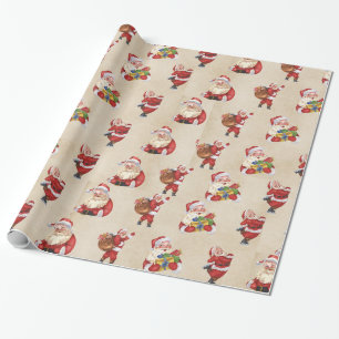 Vintage Santa Claus Christmas Wrapping Paper