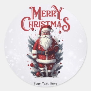 Vintage Santa Claus Classic Round Sticker