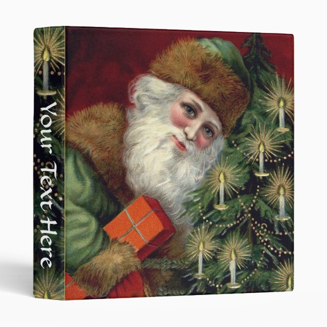 Vintage Santa Claus Custom Christmas 1" Binder (Front/Spine)