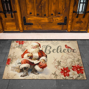 Vintage Santa Claus Decoupage Ephemera Doormat
