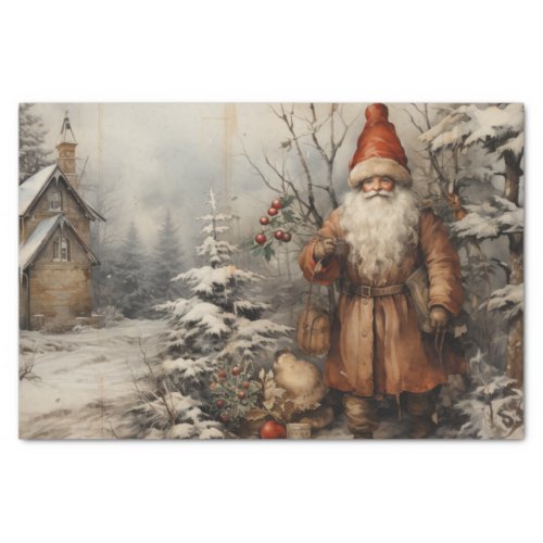  Vintage Santa Claus Decoupage Tissue Paper