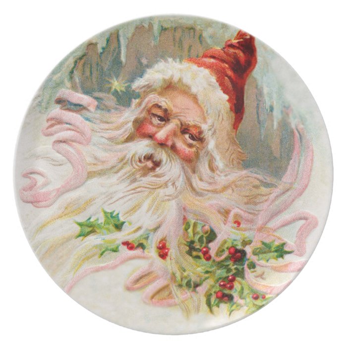 Vintage Santa Claus Dinner Plates