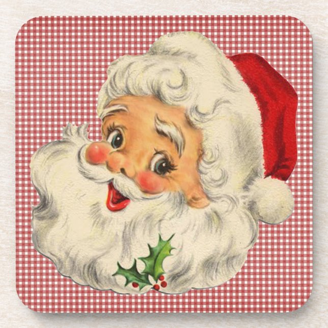 Vintage Santa Claus Drink Coaster (Front)