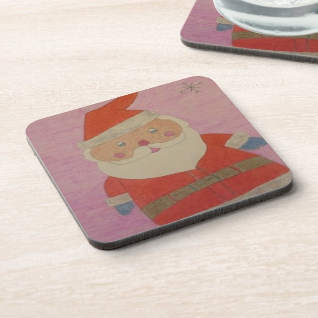 Vintage Santa Claus Drink Coaster (Left Side)