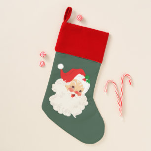 Vintage Santa Claus Face Christmas Stocking
