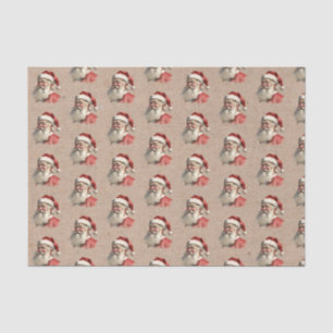 Vintage Santa Claus Face Christmas Tissue Paper