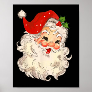 Vintage Santa Claus Face Christmas Xmas Santa Cla Poster