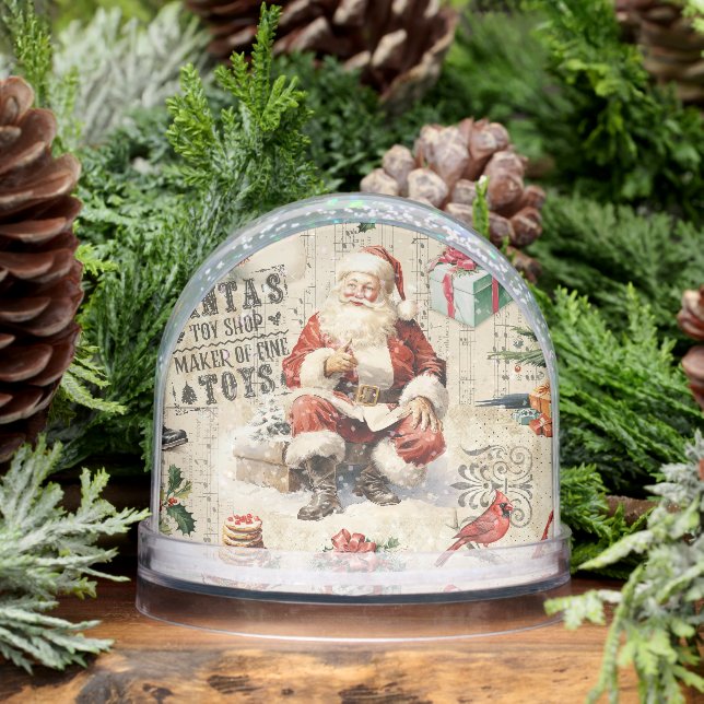 Vintage Santa Claus Family Christmas Photo Snow Globe (Winter)