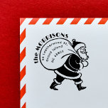 Vintage Santa Claus Family Holiday Return Address Self-inking Stamp<br><div class="desc">This unique vintage Santa Claus Christmas Holiday stamp will surely brighten up your festive mail! It features a vintage illustration of Santa carrying a big sack of presents. The family name, in retro vintage lettering, bends on the outside of the bag, and the return address, in a simple font, is...</div>