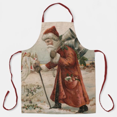 Vintage Santa Claus Father Christmas Angel Baking Apron