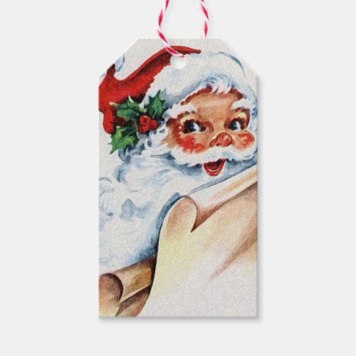 Vintage Santa Claus Father Christmas Gift Tags