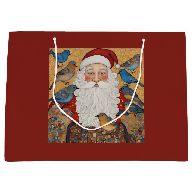 Vintage Santa Claus Gift Bag (Front)