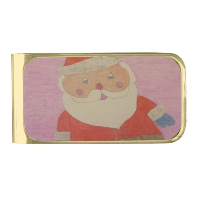 Vintage Santa Claus Gold Finish Money Clip (Front)