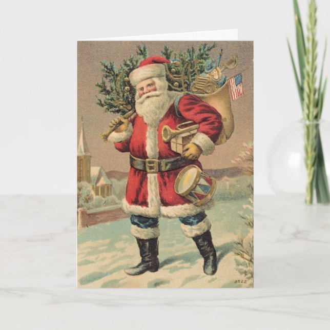 Vintage Santa Claus Holiday Card (Front)
