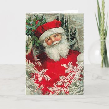 Vintage Santa Claus Holiday Card by ChristmasVintage at Zazzle