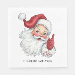 Vintage Santa Claus Holiday Paper Napkin