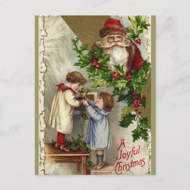 Vintage Santa Claus Holiday Postcard (Front)