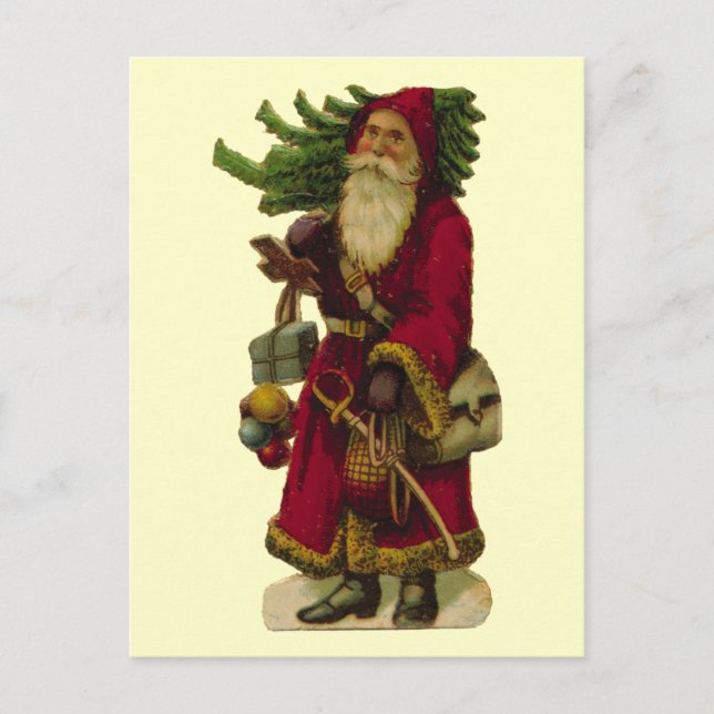 Vintage Santa Claus Holiday Postcard (Front)