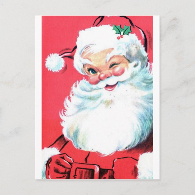 Vintage Santa Claus Holiday Postcard (Front)