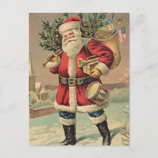 Vintage Santa Claus Holiday Postcard (Front)