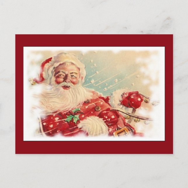 Vintage Santa Claus Holiday Postcard (Front)