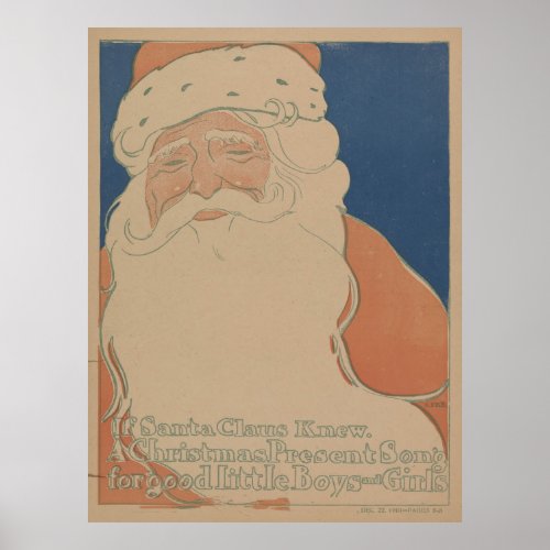 Vintage Santa Claus Illustration 1901 Poster