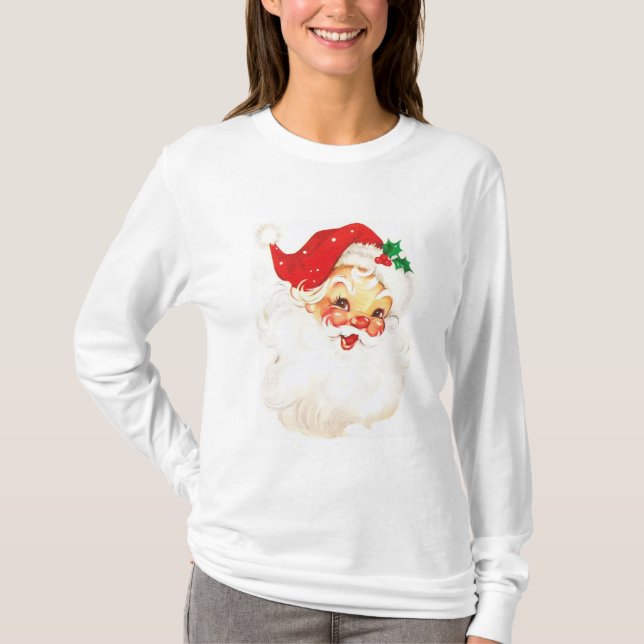 Vintage Santa Claus Illustration T-Shirt (Front)
