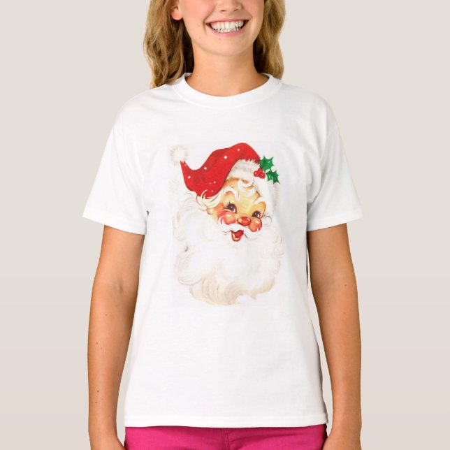 Vintage Santa Claus Illustration T-Shirt (Front)