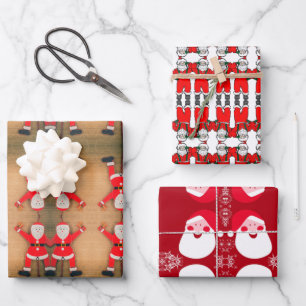 Vintage Santa Claus illustration WPS3 Wrapping Paper Sheets