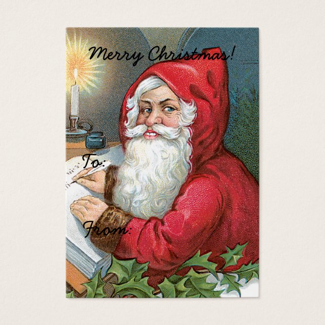 Vintage Santa Claus Image Gift Tag (Front)