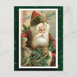 Vintage Santa Claus Image Holiday Postcard